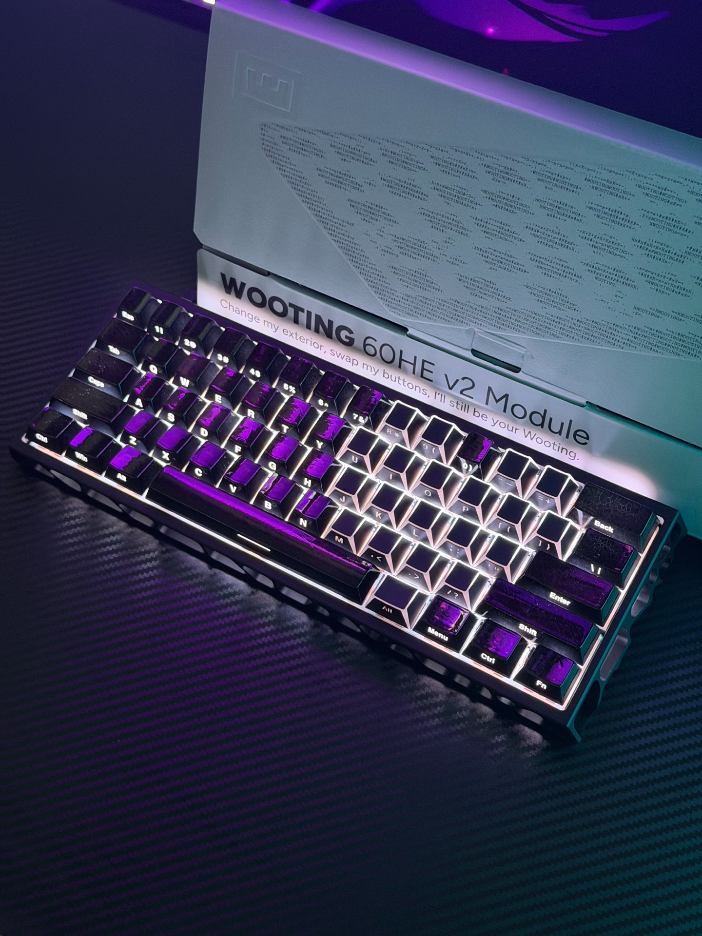 Wooting 60HE V2 Fully Modded Keyboard - Black Hollow Case