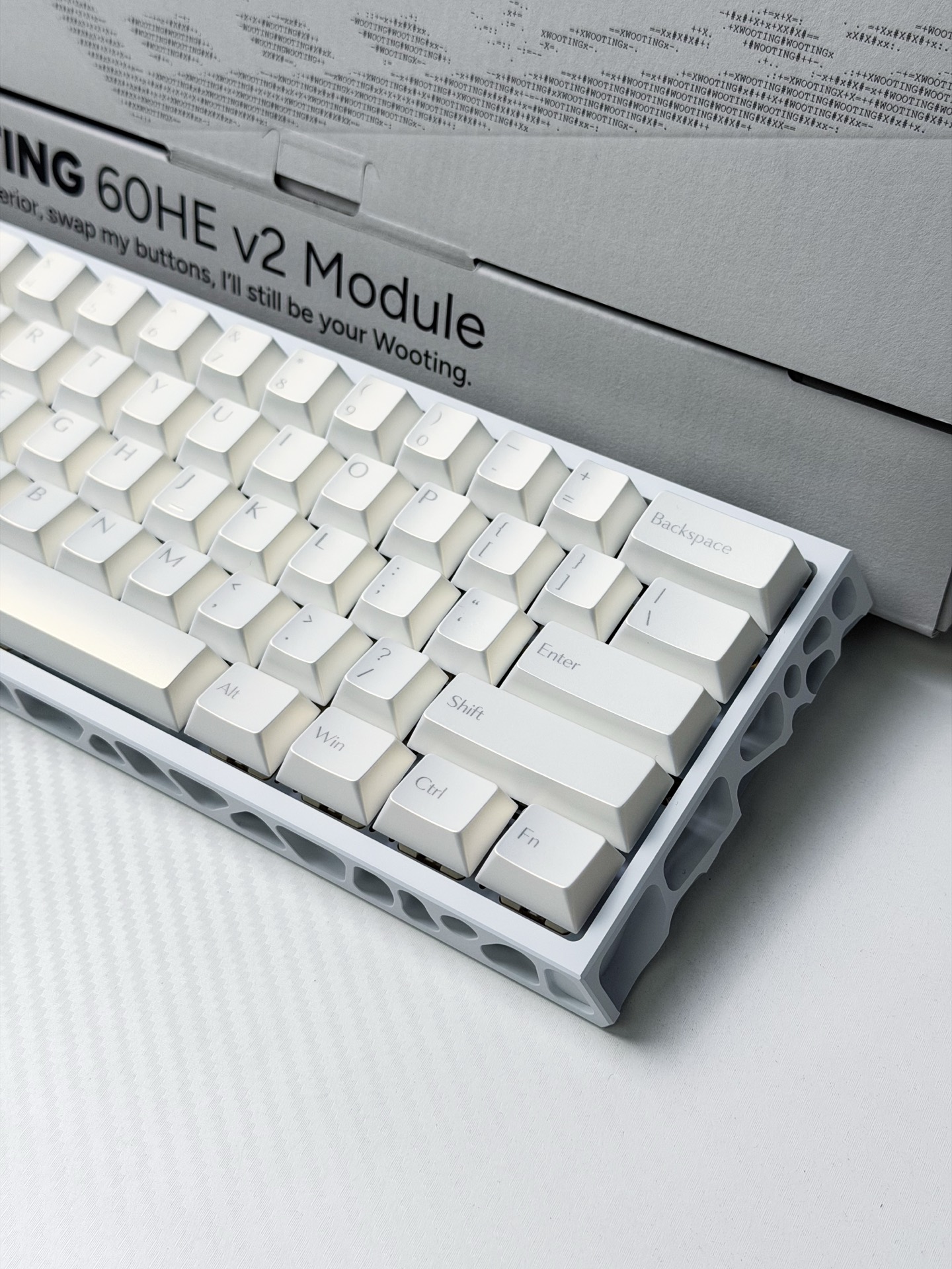 Wooting 60HE V2 Fully Modded Keyboard - White Hollow Case