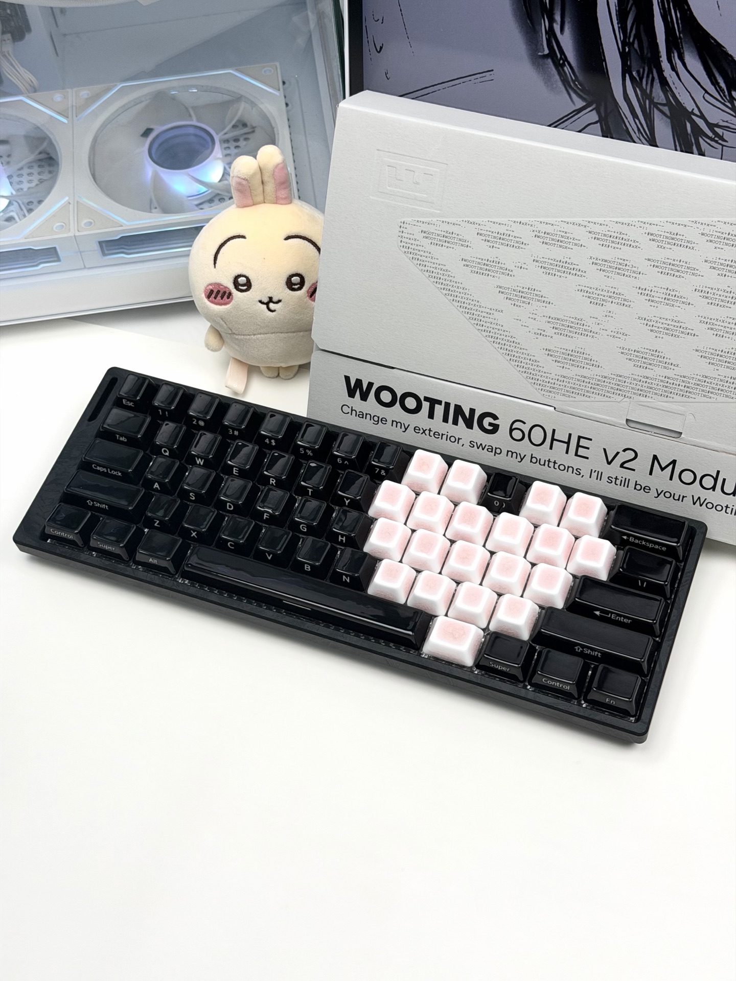 Wooting 60HE V2 Fully Modded Keyboard - White Hollow Case