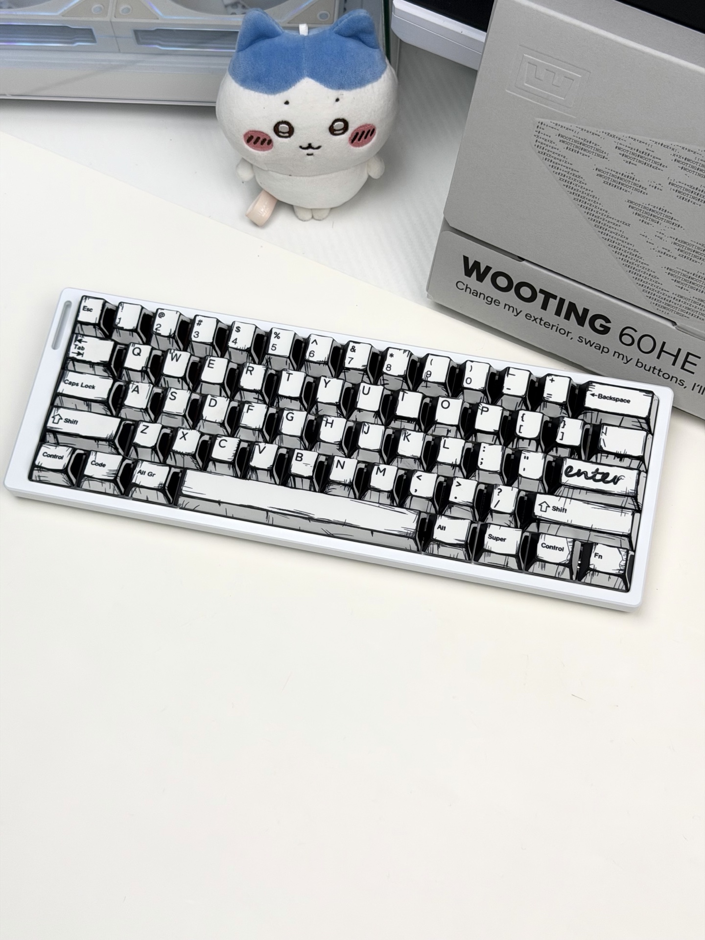 Wooting 60HE V2 Fully Modded Keyboard - White Hollow Case