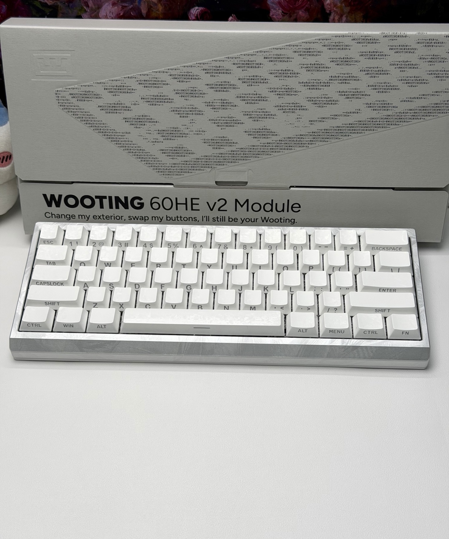 Wooting 60HE V2 Fully Modded Keyboard - Silver Hollow Case - Prism