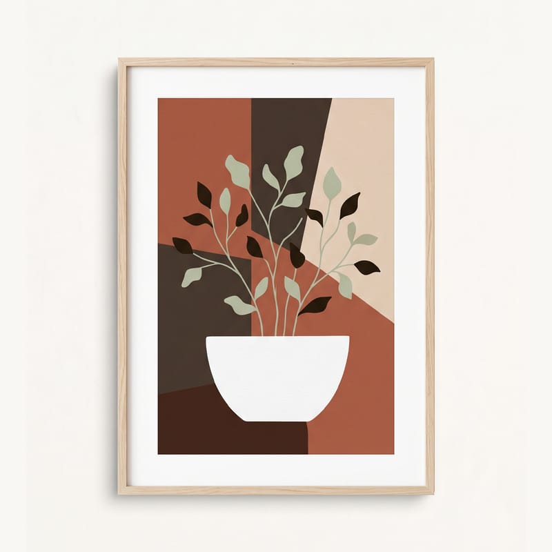Geometric Block Potted Plant
