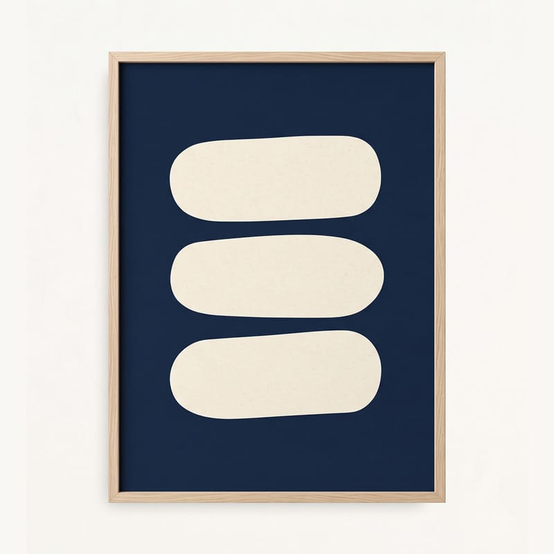 Navy Stacked Ovals Art