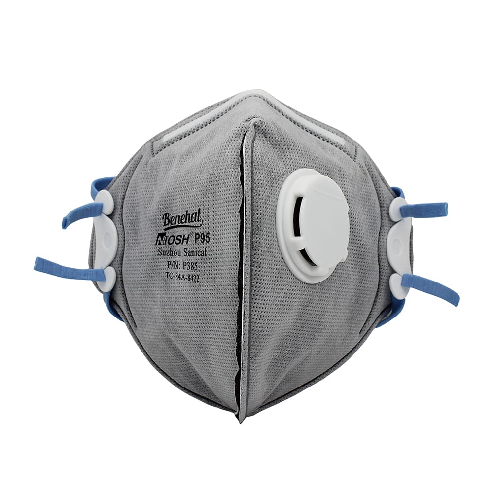 P385 P95 Flat Fold Mask With Valve and Active Carbon High affiliation
