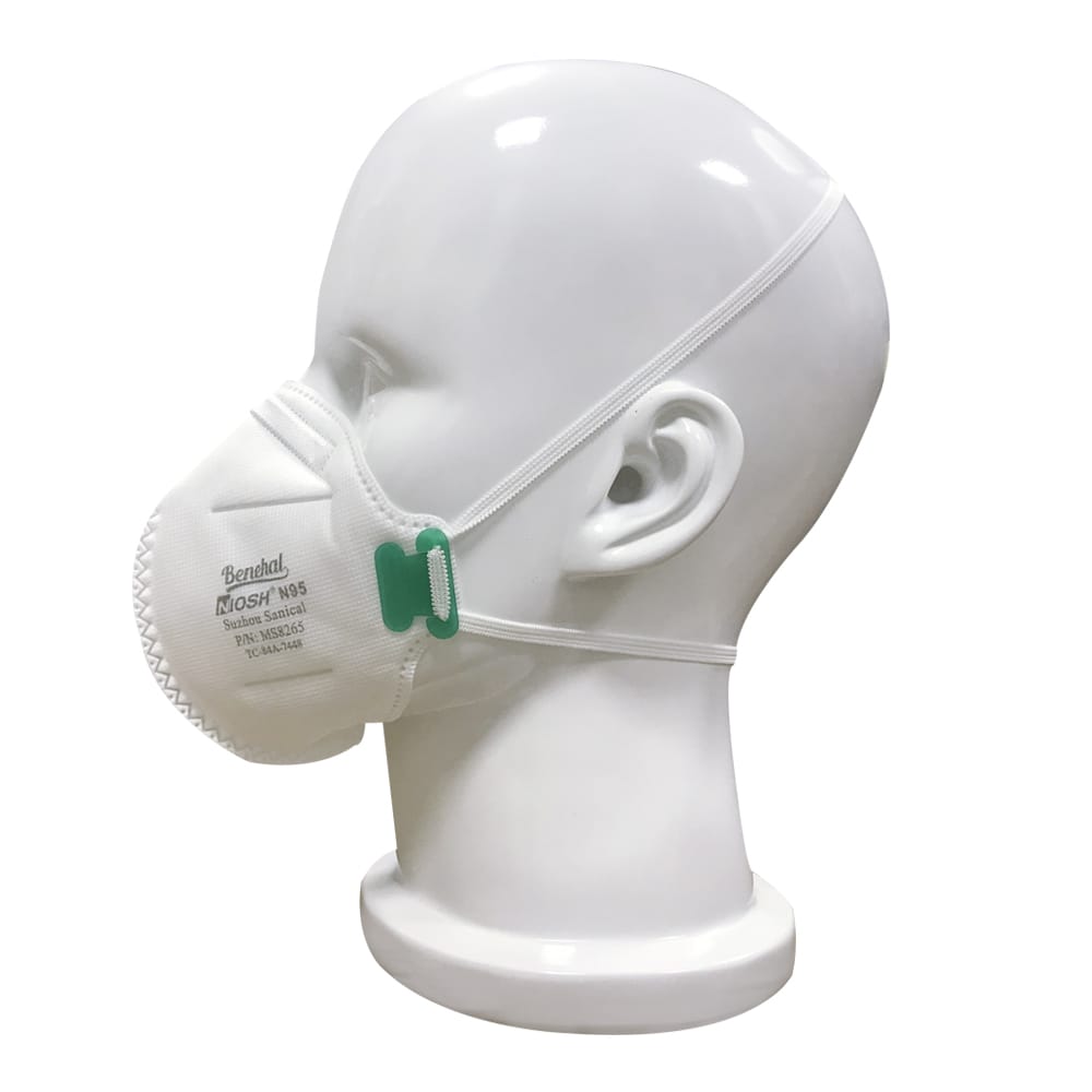 MS8265 N95 Flat Fold Mask With Valve Comfortable Adjust Head Strap
