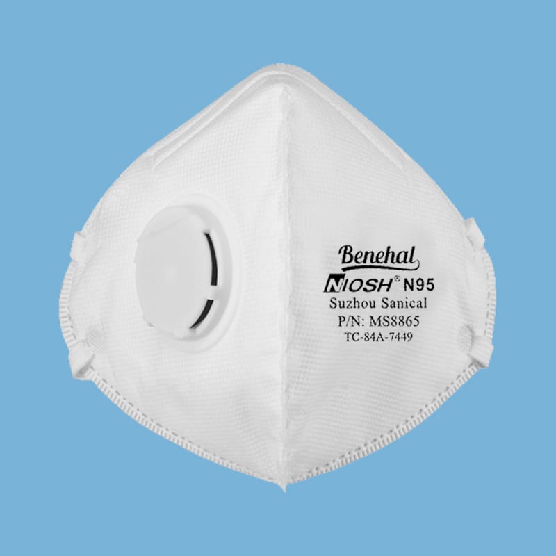 MS8865 N95 FLAT FOLD MASK WITH VALVE COMFORTABLE SMALL SIZE
