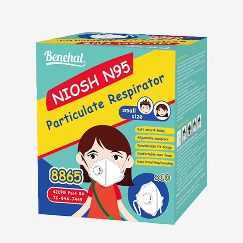 MS8865 N95 FLAT FOLD MASK WITH VALVE COMFORTABLE SMALL SIZE
