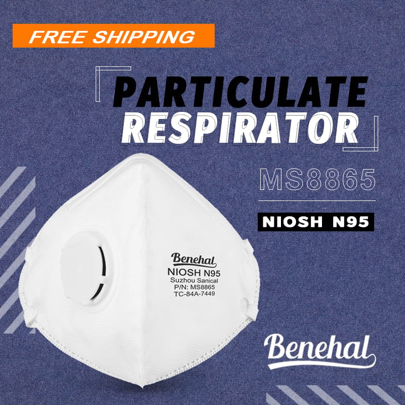 MS8865 N95 FLAT FOLD MASK WITH VALVE COMFORTABLE SMALL SIZE