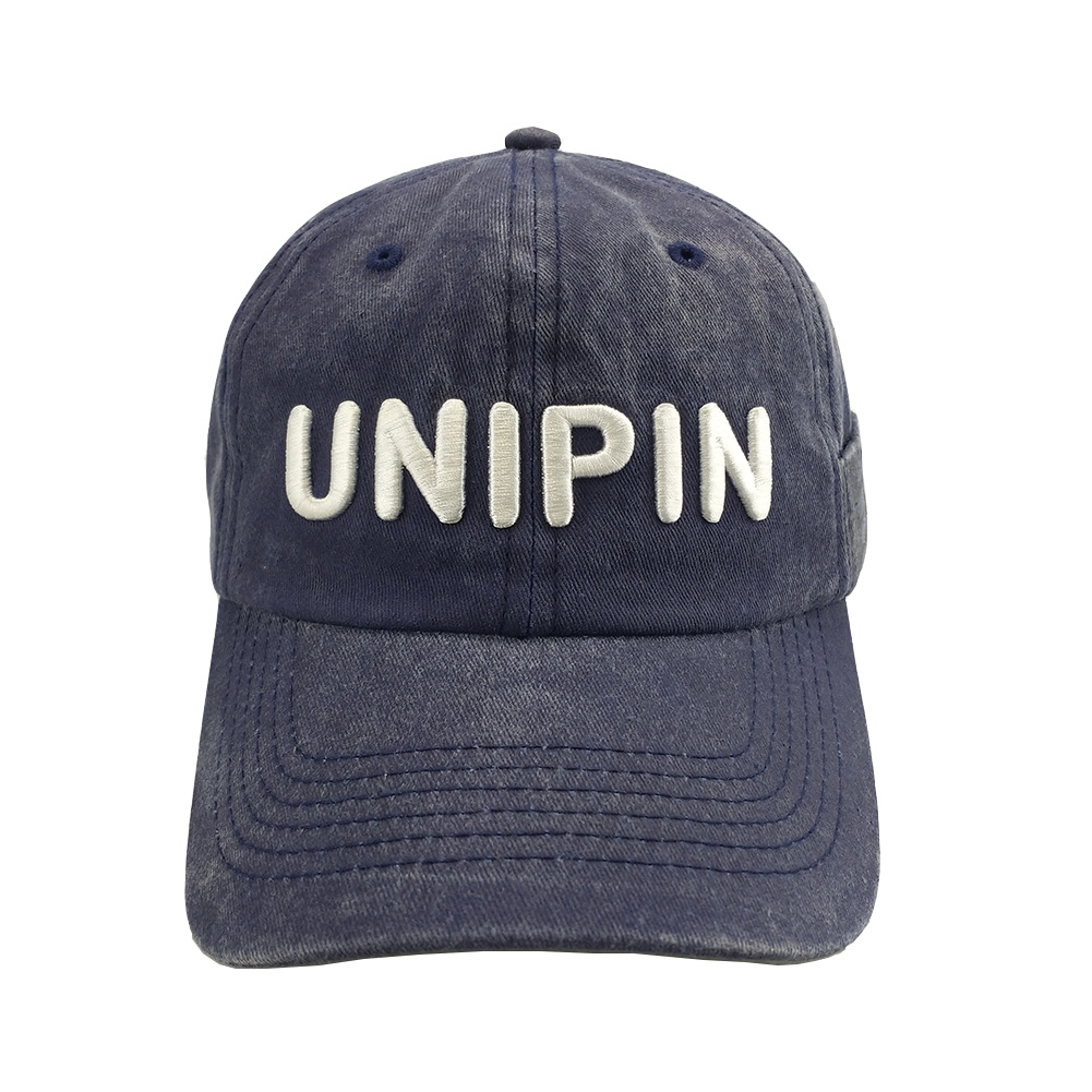 Unipin 6 panel blue washed cotton dad hat