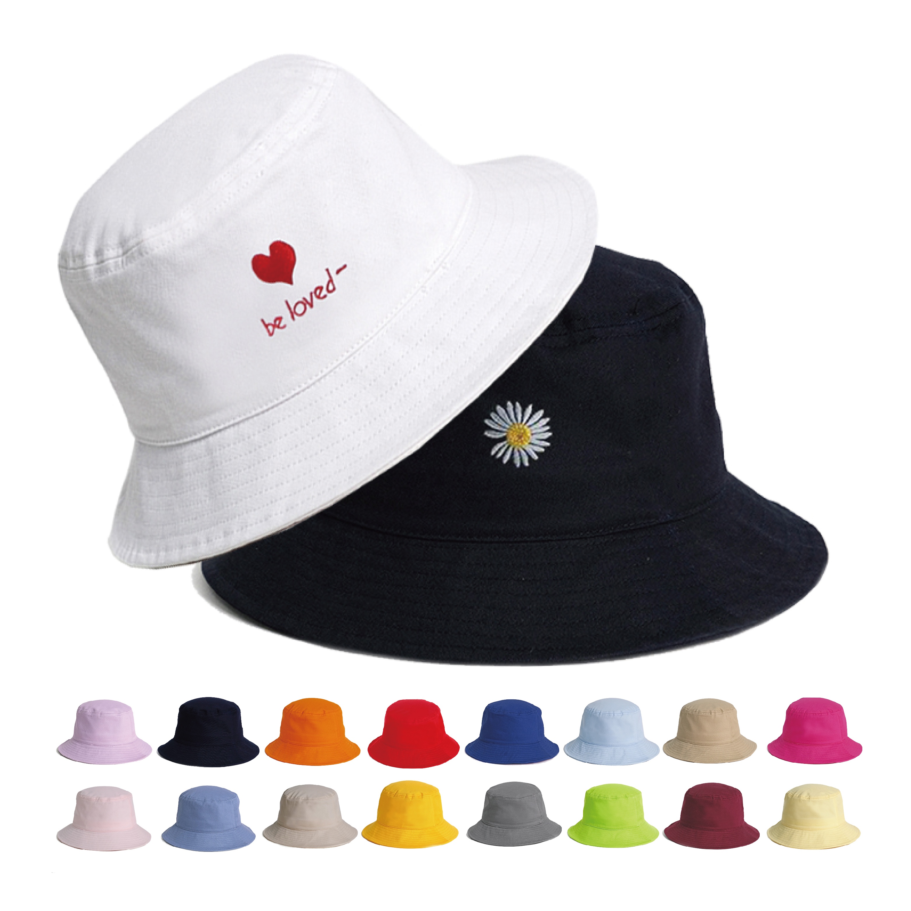 Unipin 100% cotton twill bucket hat customized embroidery logo