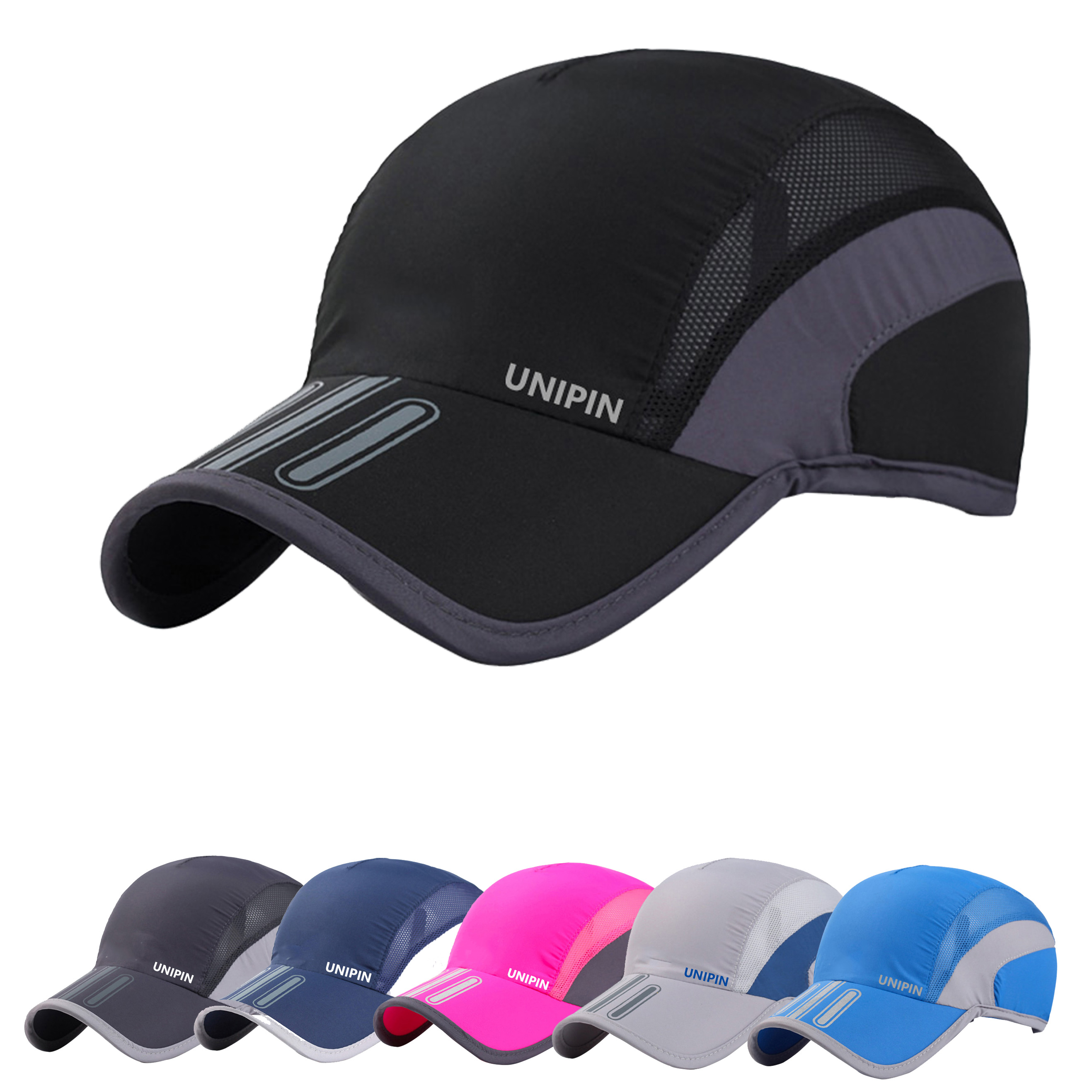 Unipin Mesh Cap Cycling Running Baseball Tennis Hat Breathable Quick Dry Hat Bone Snapback Male Climbing Running Sport Hats