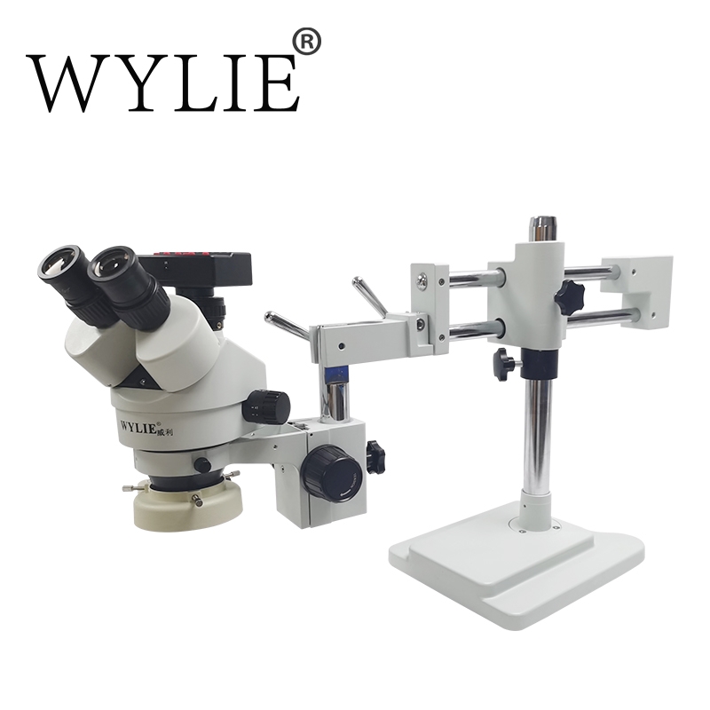 2-072:威利双臂三目显微镜 Triocular microscope with support