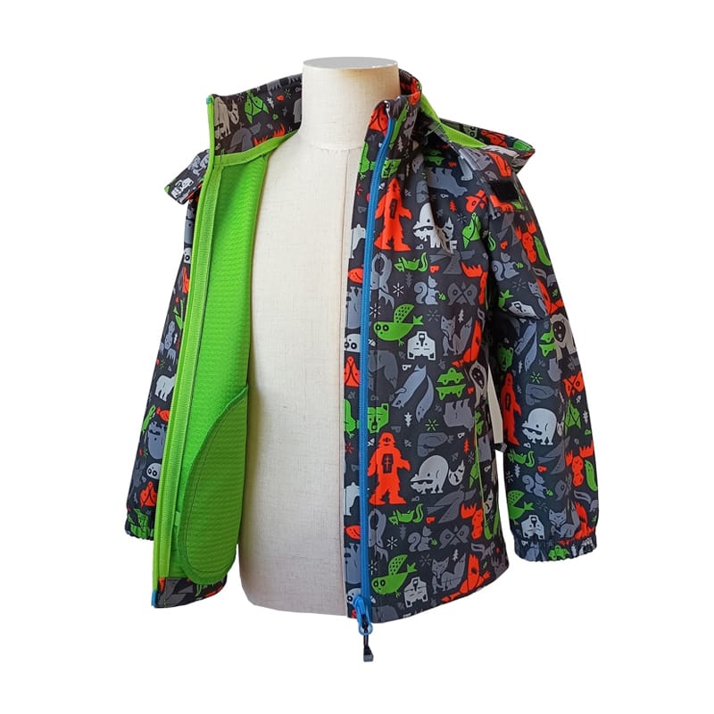 Boy's Jacket with Printing, Zippered Hoodie