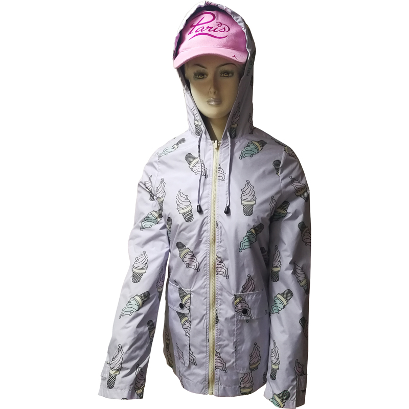 Women's Printed Jacket with Windproof, Waterproof and Breathable