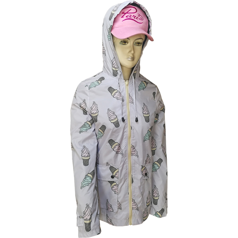 Women's Printed Jacket with Windproof, Waterproof and Breathable