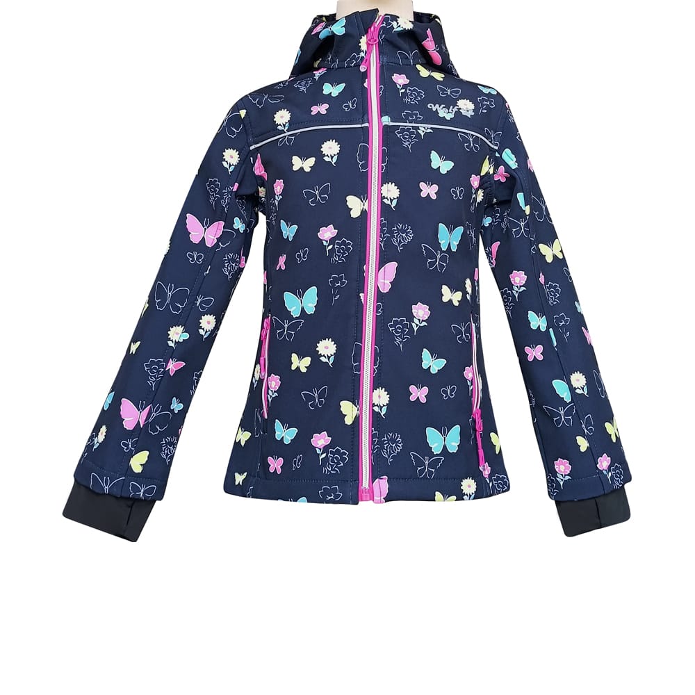 Printed Jacket for Girl, with Zippered Hoodie-4221