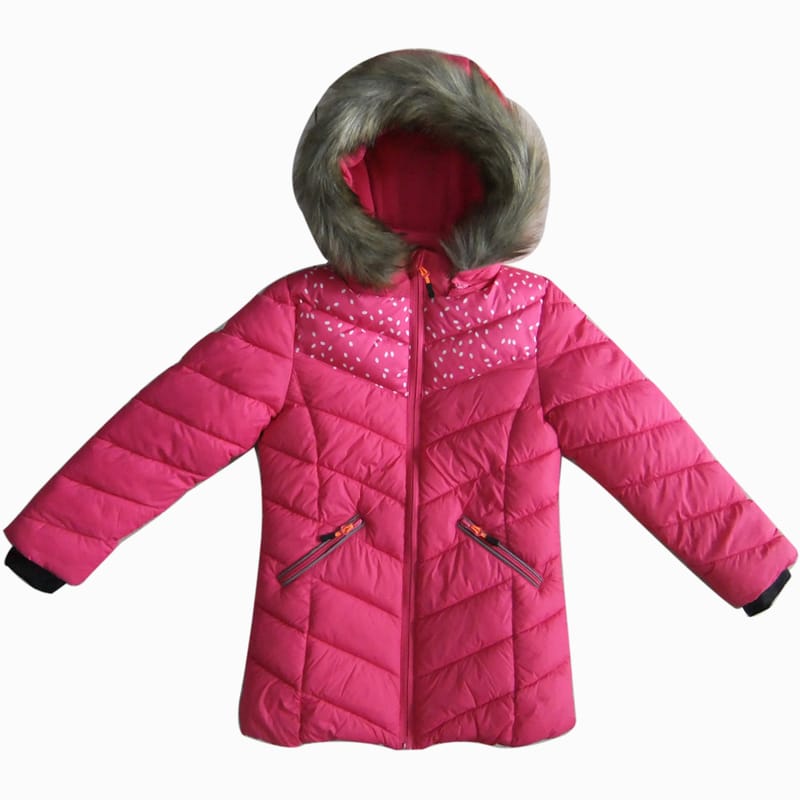 Kids' Padded Jacket for Winter Zippered Fur Hoodie