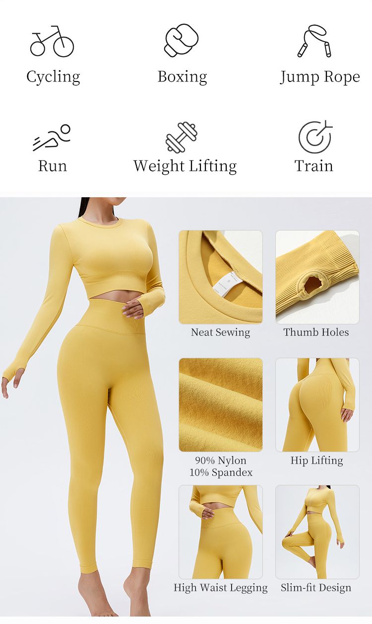 seamless Long-sleeved Quick-drying Yoga Suit for Women