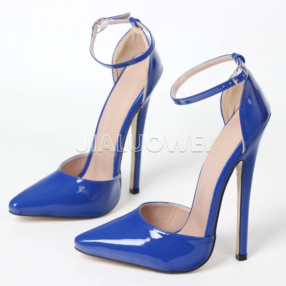 7inch Extreme fetish High Heel ankle straps Sexy shoes pump size 36-46