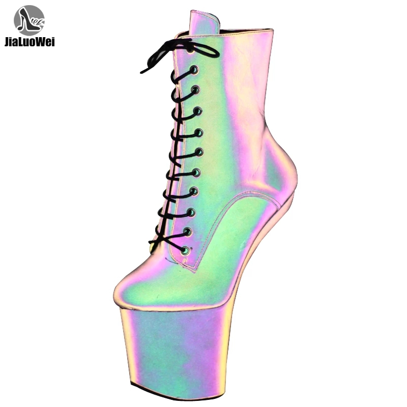 JIALUOWEI%20Night%20Colorful%20Iridescence%20Reflective%20Ankle%20Boots%20Platform%20Stripper%20Sexy%20Exotic%20Pole%20Dancing%20Clubwear