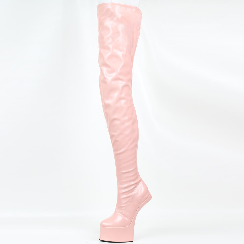 JIALUOWEI 7inch High Heel Ponyplay Platform Thigh High Fetish Boots Size36-46