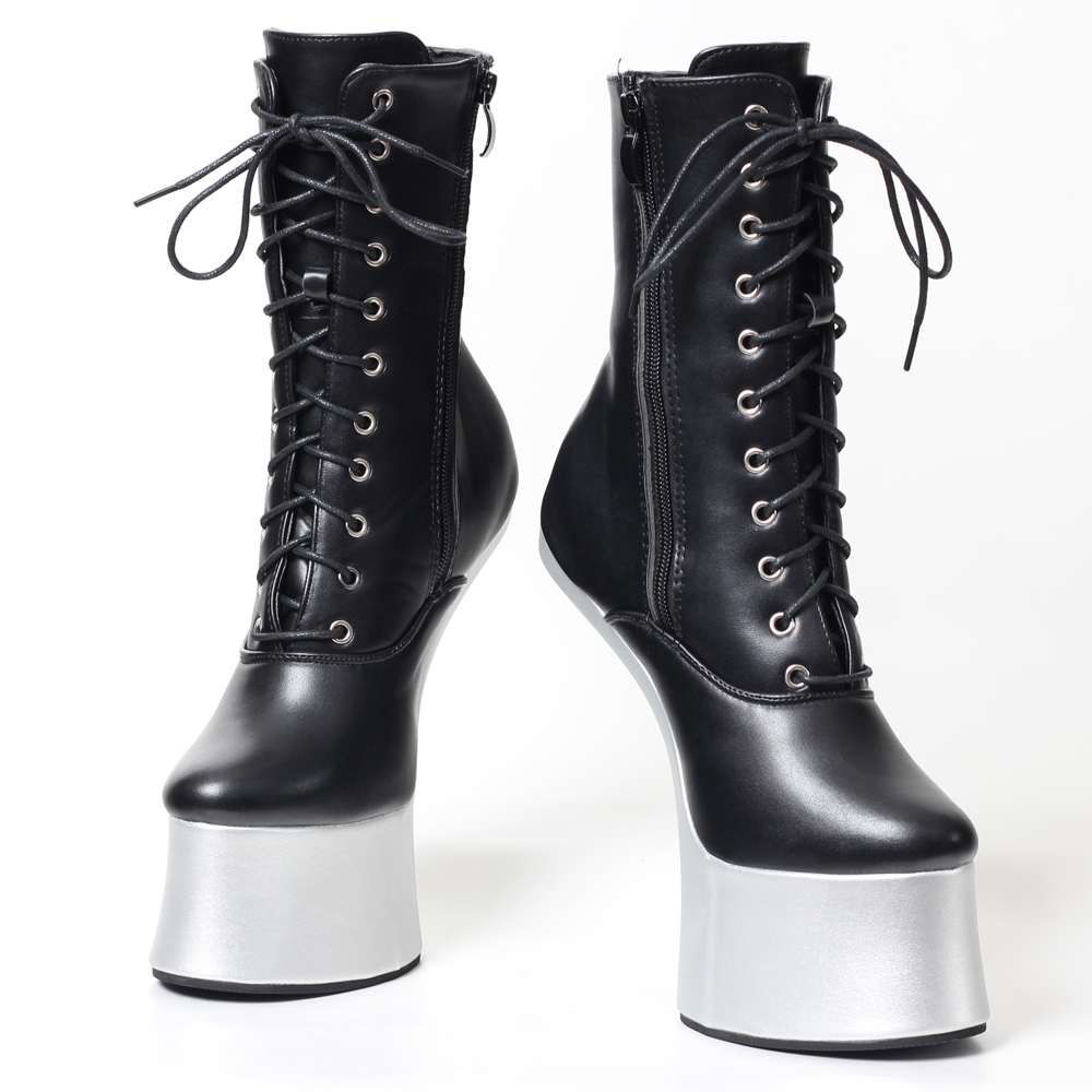 JIALUOWEI Custom New Fetish Style 7inch High Heel Draft Horse Ankle Boots Size 36-46