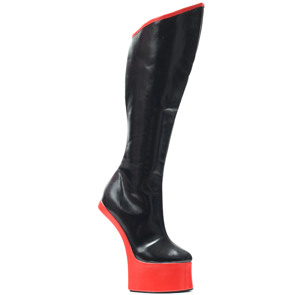 JIALUOWEI New Style Exotic Special 7inch Ponyplay Heel Knee High Platform Boots