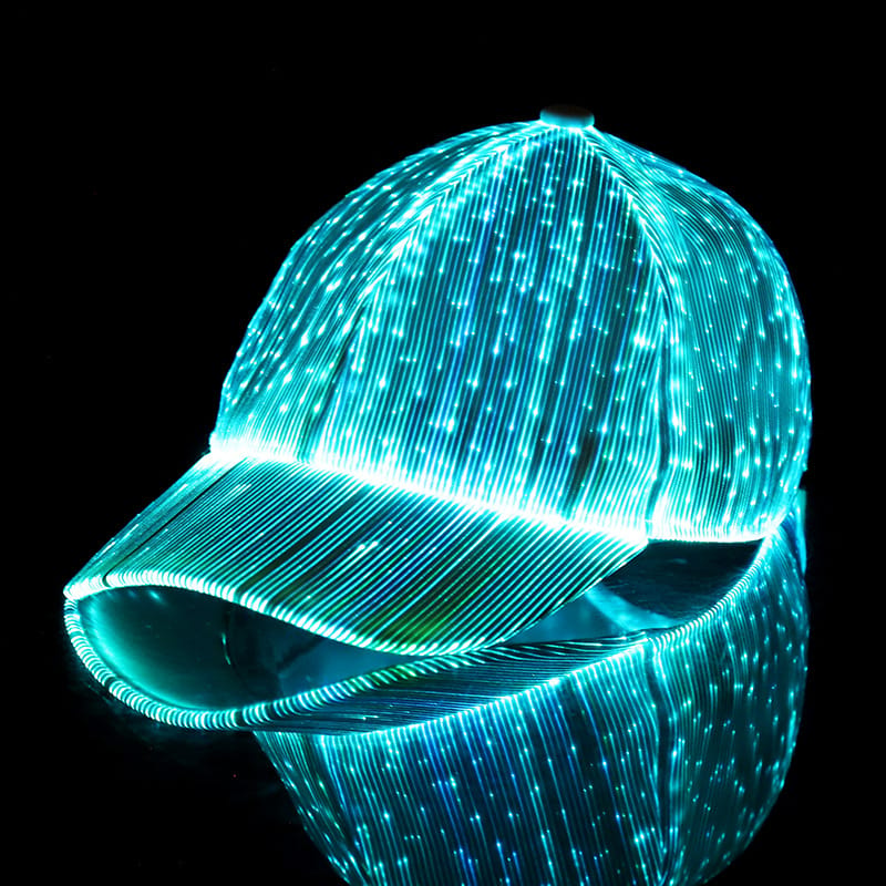 Luminous baseball cap Korean new breathable led light fiber fluorescent cap outdoor sunshade cap wholesale