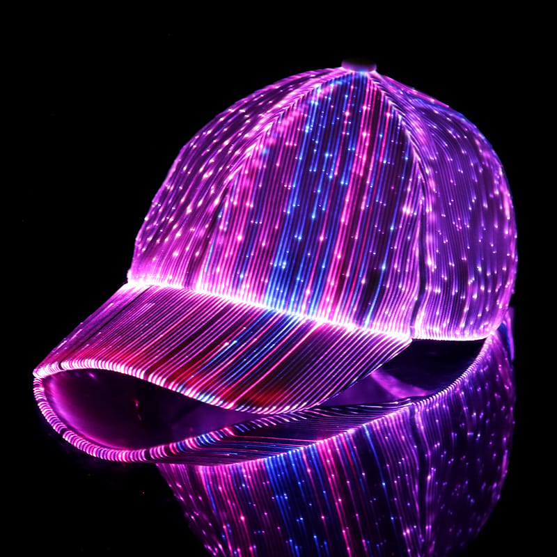 Luminous baseball cap Korean new breathable led light fiber fluorescent cap outdoor sunshade cap wholesale