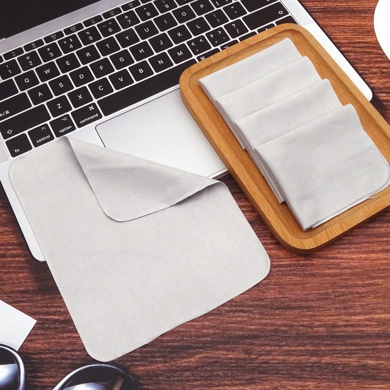 Microfiber glasses cloth灰色海岛丝