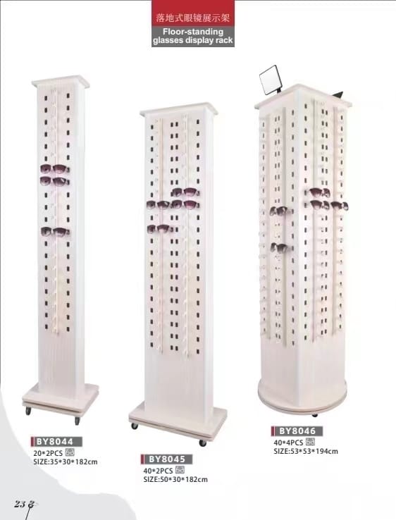 Floor-standing glasses diaplay rack