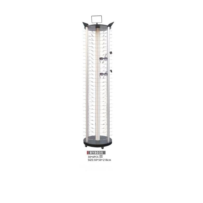 Floor-standing glasses display rack
