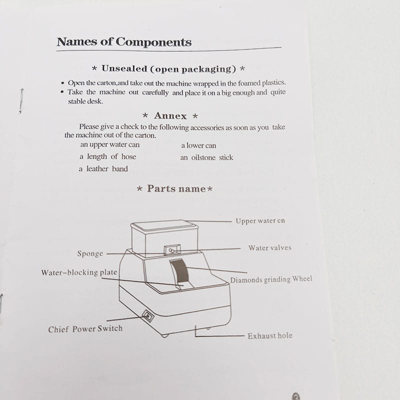 5FA-316手刃磨机 Hand Edge-grinder User&lsquo;s Manual