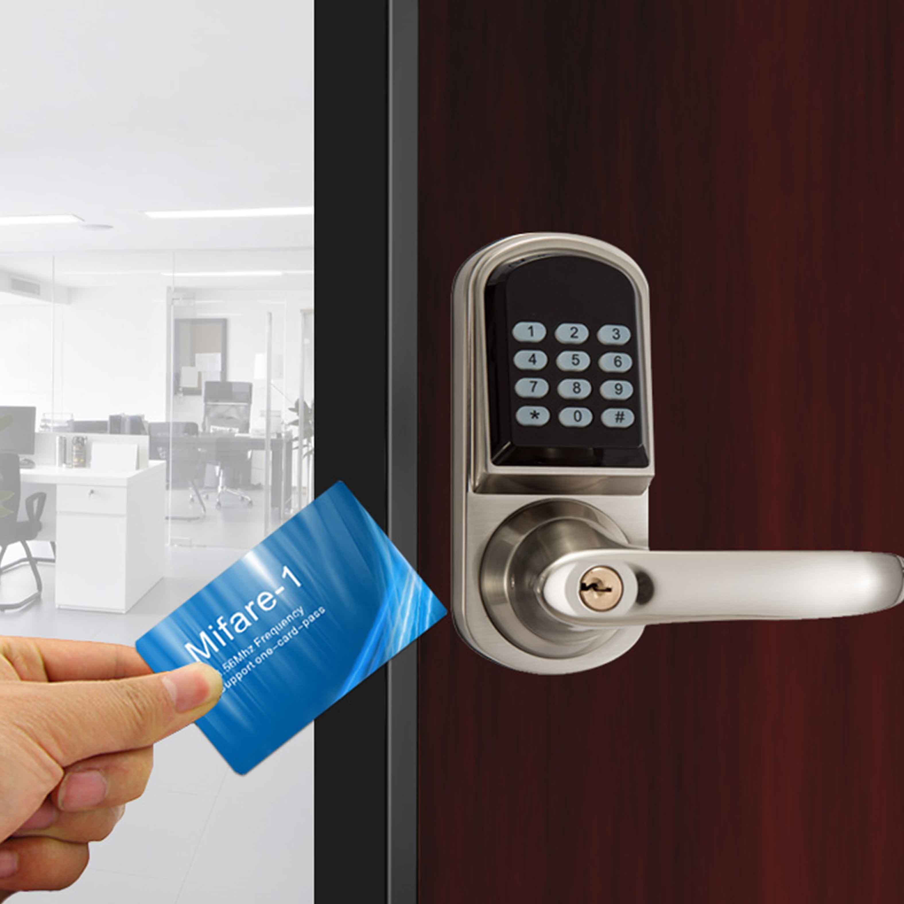 Mifare IC Card Electronic Single Latch Password Combination Smart Door Handle Lock