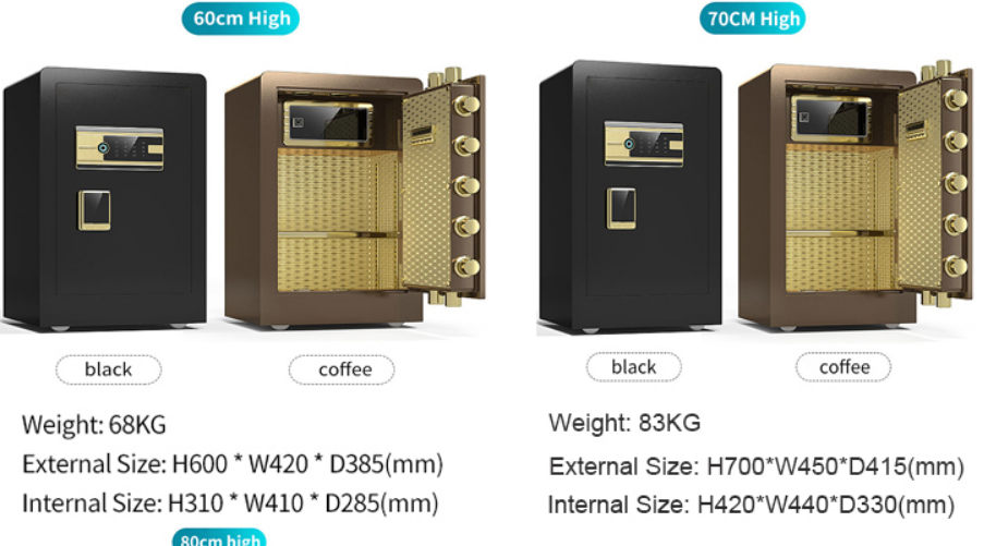 Home Strong Luxury Large Two Doors Vintage Money Safe Electronic Digital Safe Box