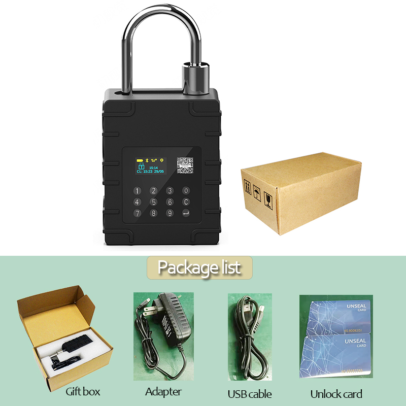HHD 2021 Upgraded G300 Smart IOT BT RFID NFC keypad Padlock GPS Tracker RF Lock