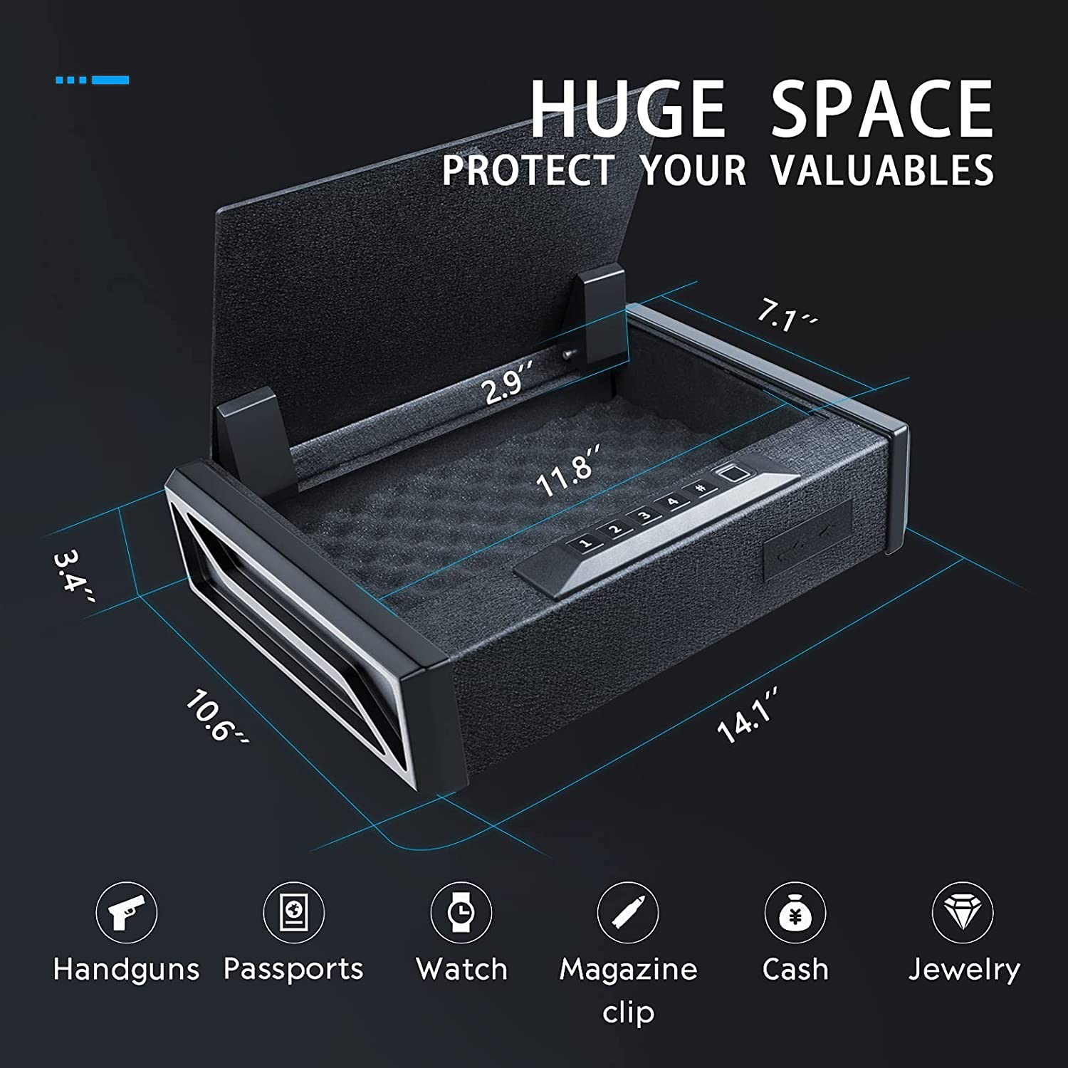 Fingerprint Gun safe box ILK-H1-9707