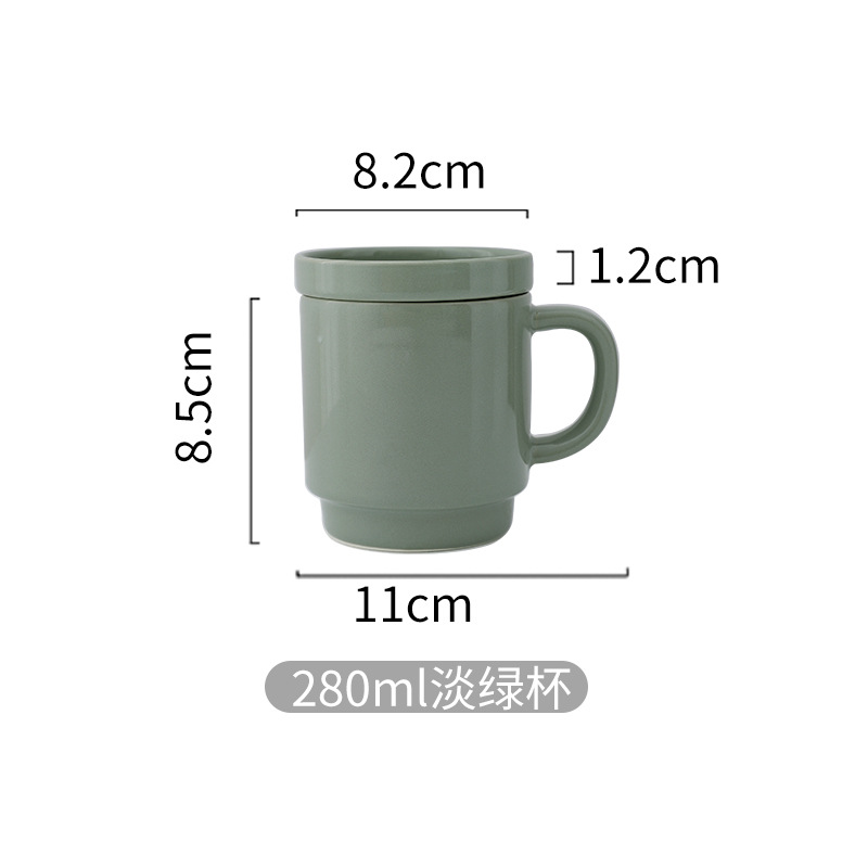 Green ceramic mug