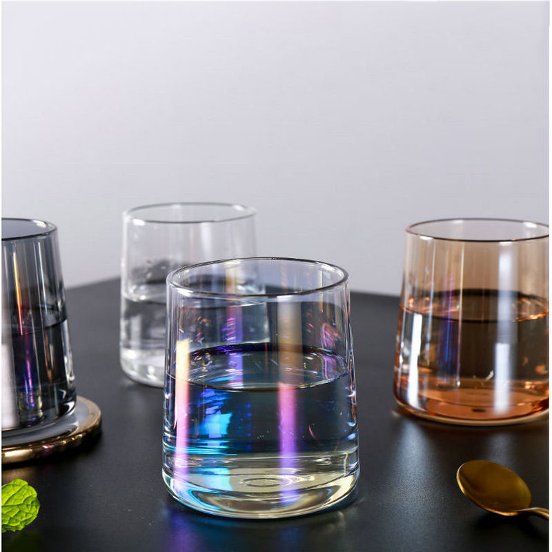 Creative Nordic Style Colorful Transparent Glass Cup Restaurant Whiskey Beer Glass Home Drinking Glass Drinkware