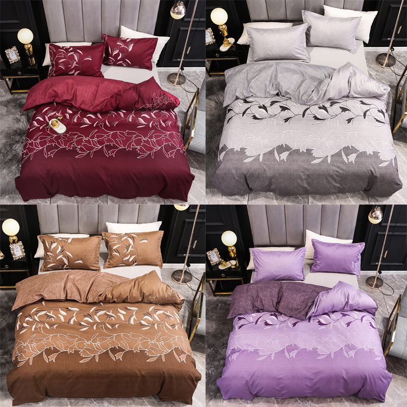 Bedding Set Modern Minimalist Style Duvet Cover With Zipper Anti-Static Easy Care Quilt Cover Set with Pillowcase