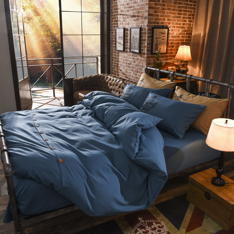 Plain Color bedding set duvet cover set 3 or 4pcs/set home bed linens set bedclothes flat sheet pillowcases