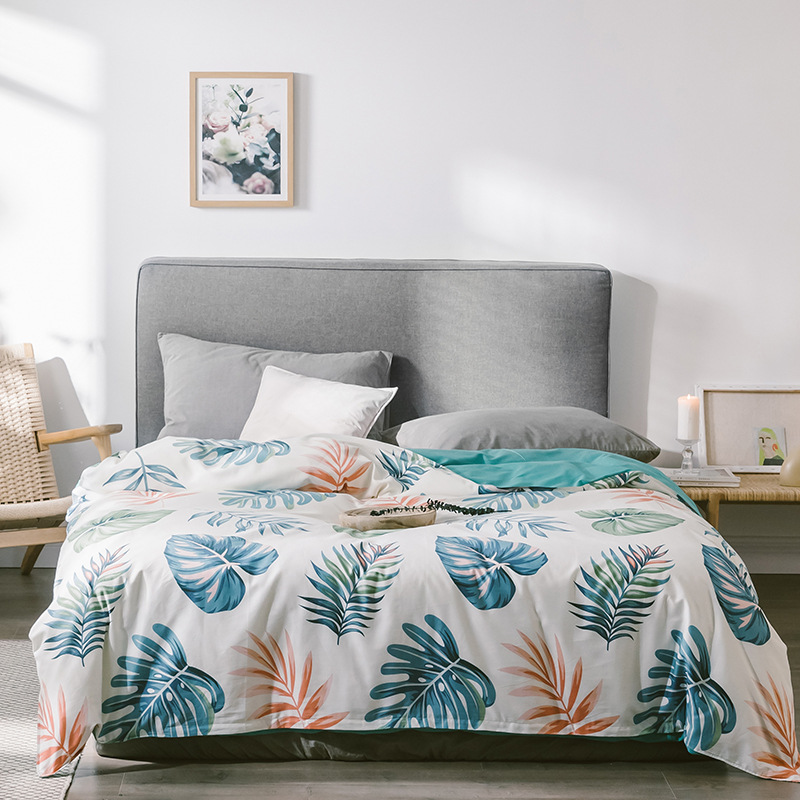 2021 New Home Textile Bedding Cotton Twill Printed Plant Flowers Soft And Comfortable Bedding Single Quilt Cover Full Size