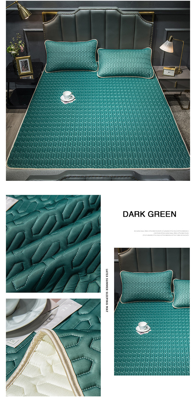 Summer Cooling Bed Mat Ice Silk Cooling Mattress Foldable Soft Bedding Sets Cool Sleep Pillowcases Full Size Bed Protector