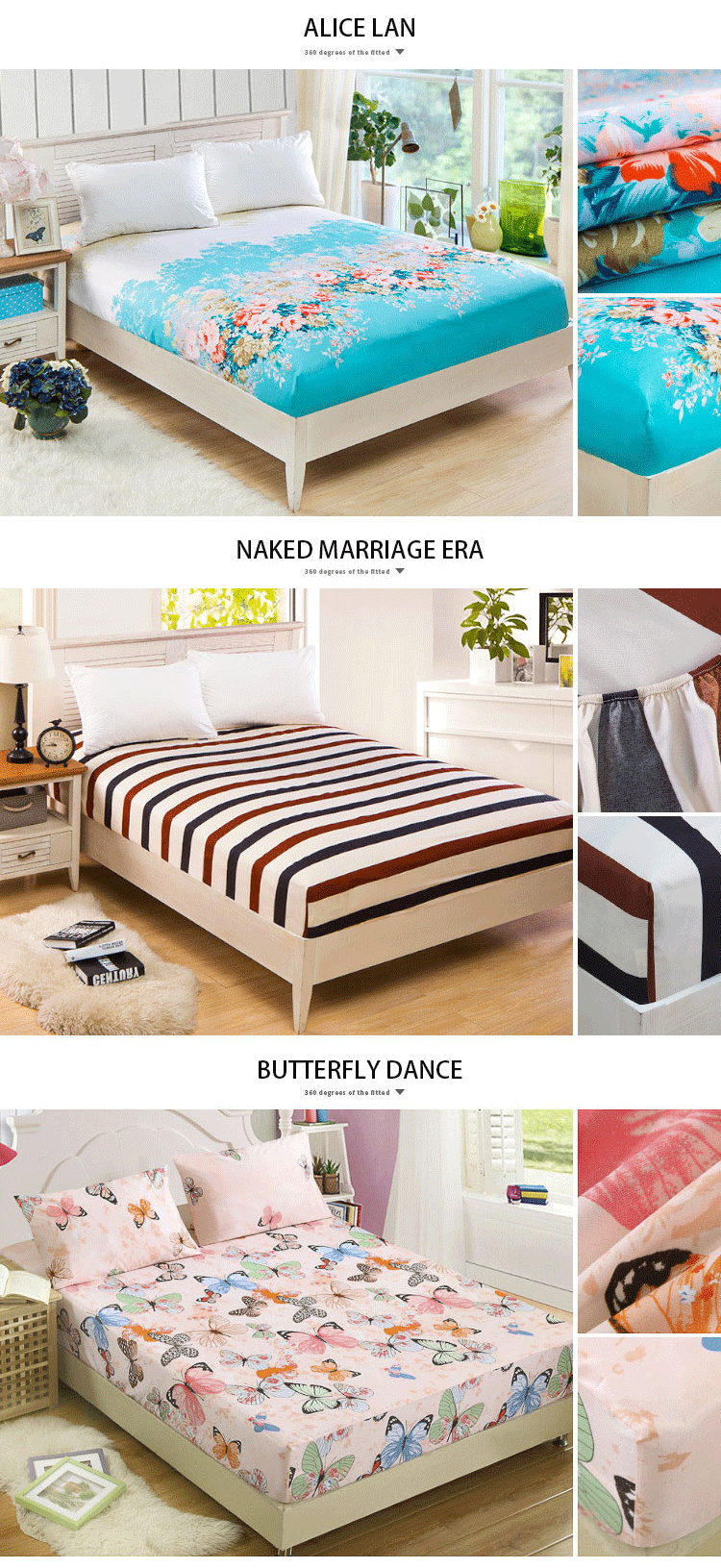 Home Textile Single Piece Bed Cover Mattress Protection Cover Cartoon Bed Cover 1.2m1.5m1.8m Anti-skid And Dustproof Bedsheet