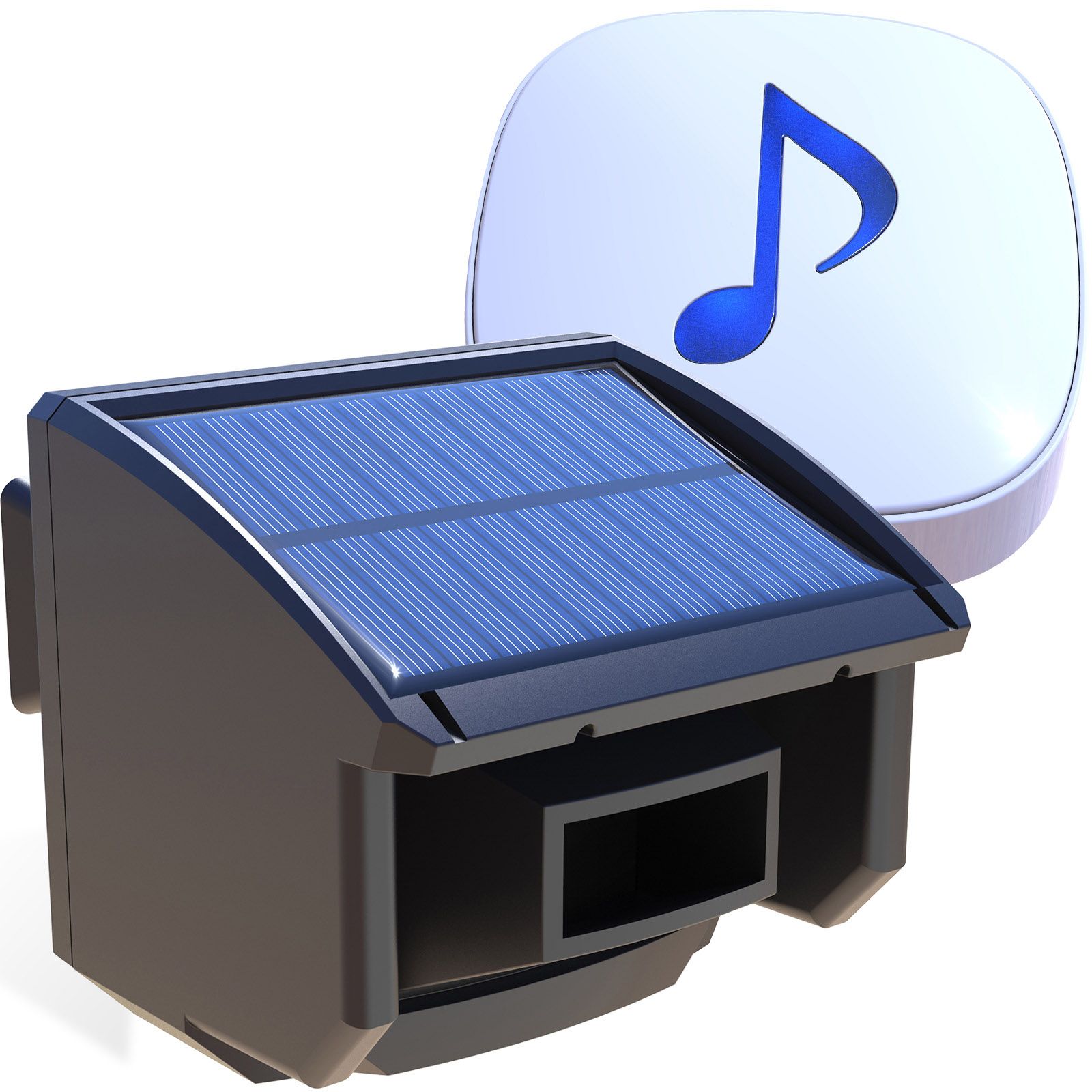 Solar Motion Sensor & Plug-in Receiver System - 400 Meters Wireless Transmission Range - 15 Meters Sensor Detection Range - Fully Expandable System