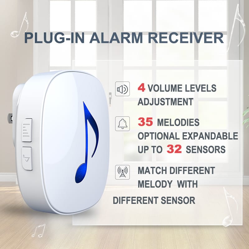 Solar Wireless Driveway Alarm System-Home/Office DIY Security Alert System-One Receiver and Two Solar Motion Sensors KIT