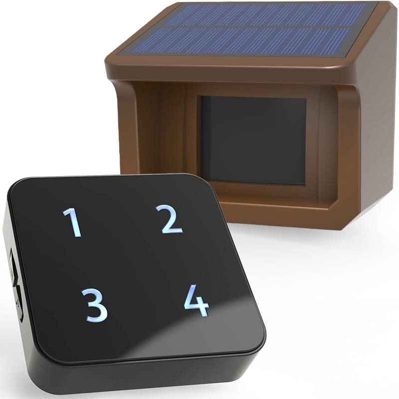 Solar Motion Sensor & Plug-in Receiver System - 800 Meters Wireless Transmission Range - 21 Meters Sensor Detection Range - Fully Expandable System