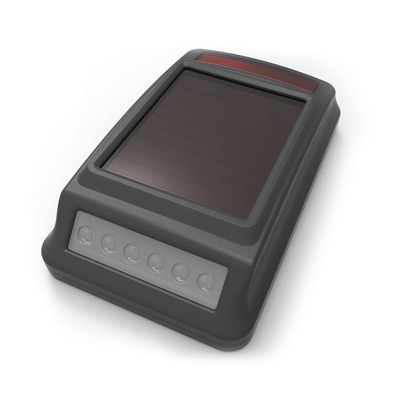 HTZSAFE Solar Wireless Siren & Strobe Light - Outdoor Waterproof - 2 Optional Tones - Expandable Up To 32 Sensors