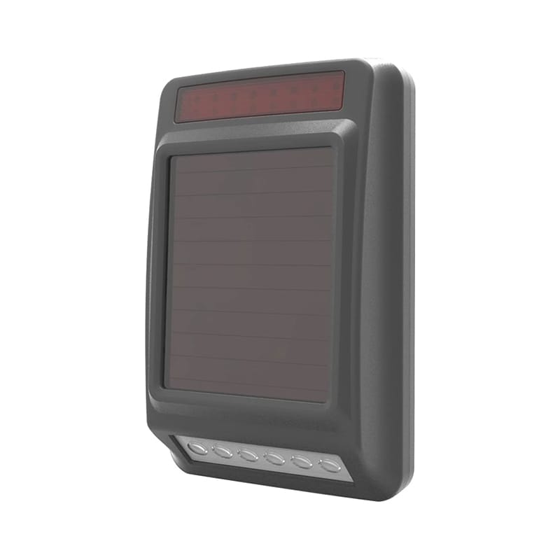 HTZSAFE Solar Wireless Siren & Strobe Light - Outdoor Waterproof - 2 Optional Tones - Expandable Up To 32 Sensors