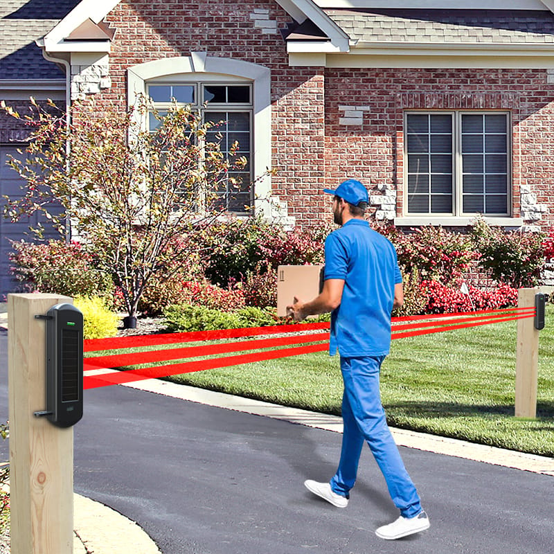 HTZSAFE Extra Solar Beam Sensor-800 Meters Wireless Range-100 Meters Sensor Range-Compatible With All The HTZSAFE Receivers